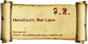 Hendlein Mariann névjegykártya