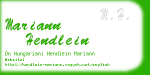 mariann hendlein business card
